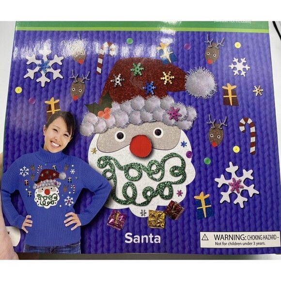 Ugly Christmas Sweater Kit Make Your Own Unique Sweater Santa Design Craft DIY - Picture 7 of 12